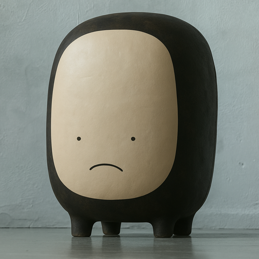 Handcrafted Ceramic Sculpture “Milo” in Beige | by Sad Zoo | Ceramic Clay Art | Home Decor | Introvert Gift