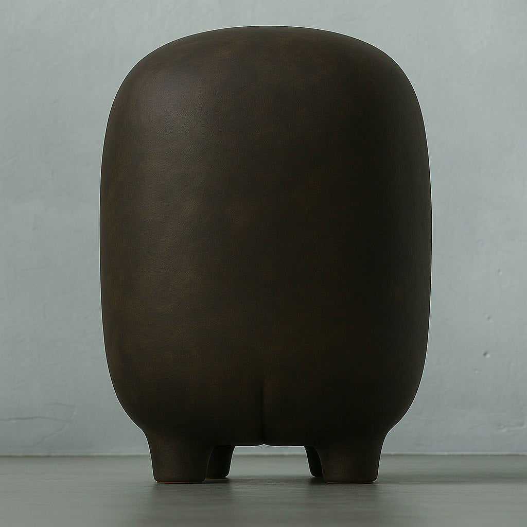 Handcrafted Ceramic Sculpture “Milo” in Dark Beige | by Sad Zoo | Ceramic Clay Art | Home Decor | Introvert Gift