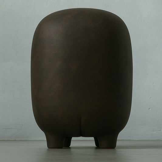 Handcrafted Ceramic Sculpture “Milo” in Dark Beige | by Sad Zoo | Ceramic Clay Art | Home Decor | Introvert Gift